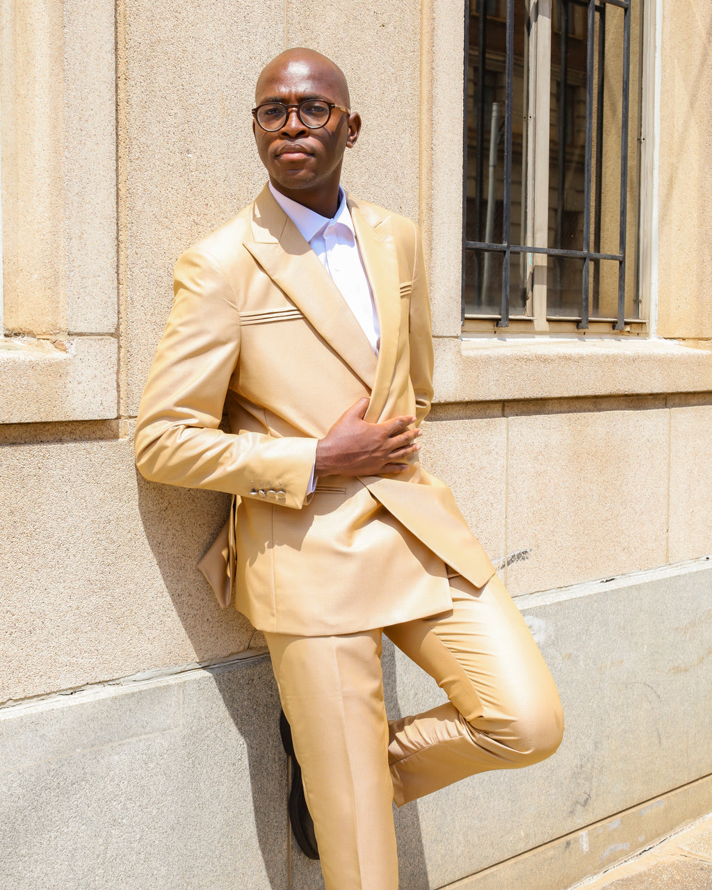 Cream Brown Contemporary Suits
