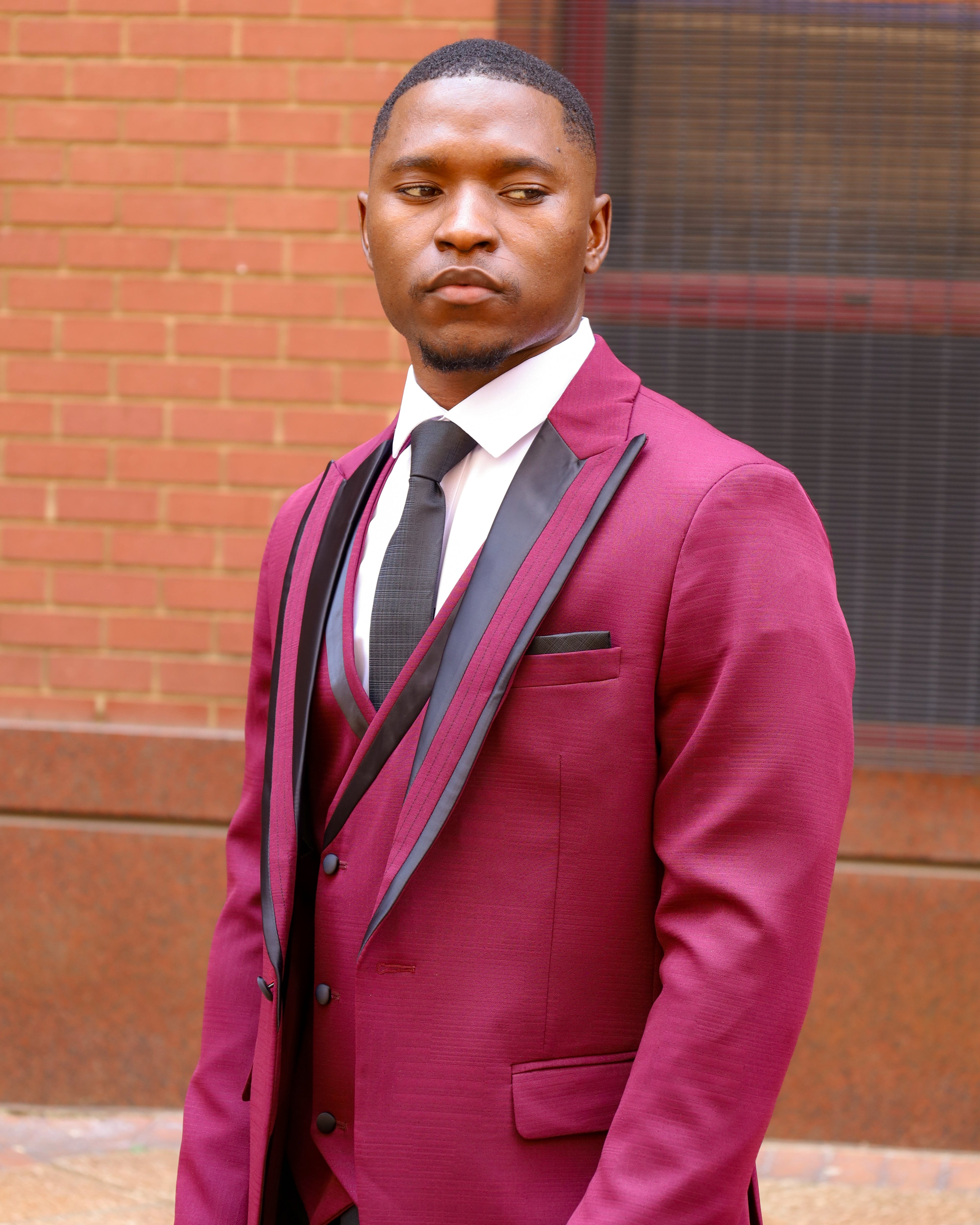 Burgundy Contemporary Suit