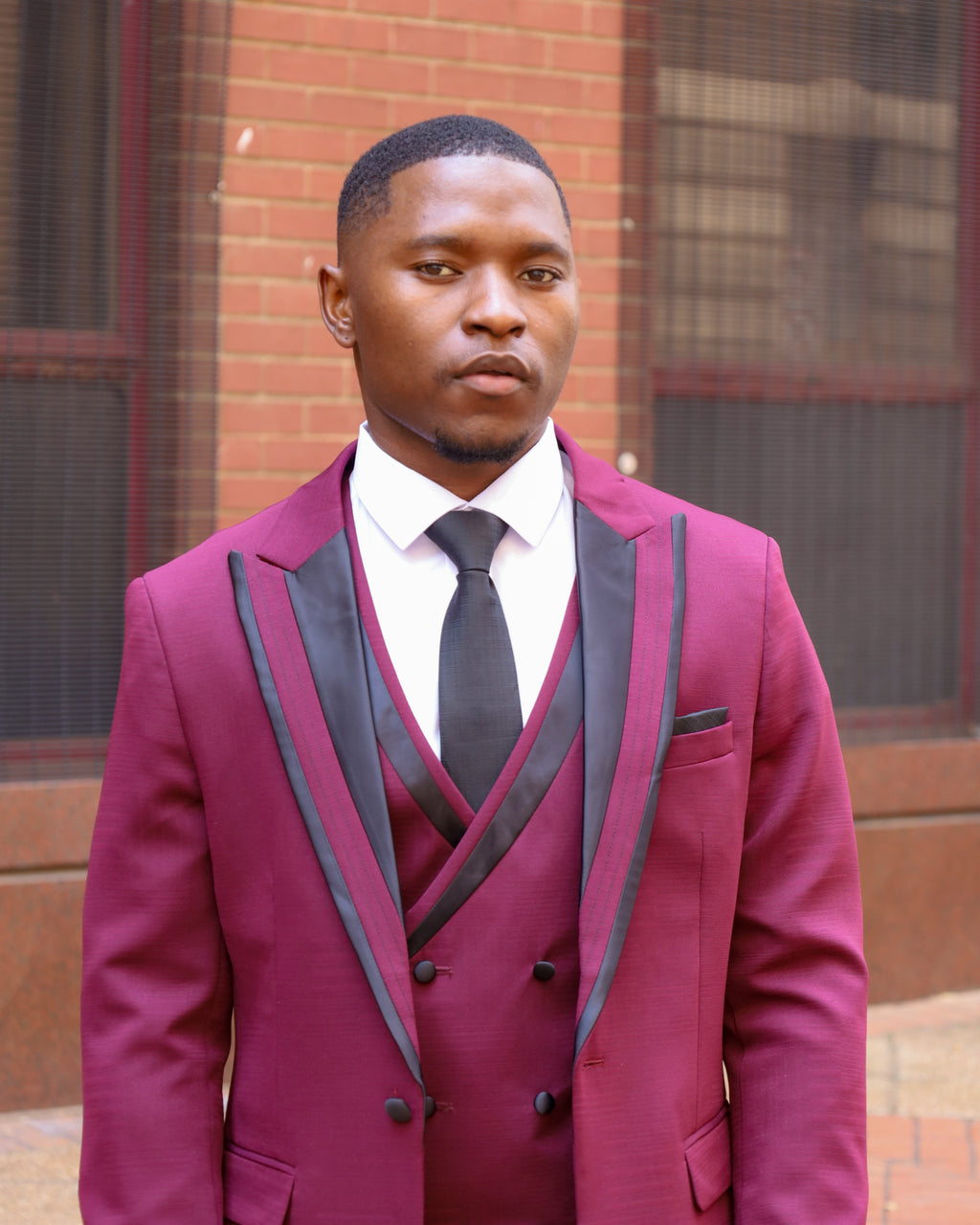 Burgundy Contemporary Suit