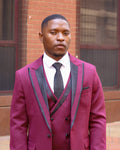 Burgundy Contemporary Suit