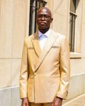 Cream Brown Contemporary Suits
